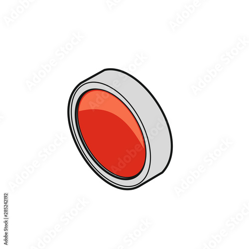 Button, rot/blanko, [coloriert]