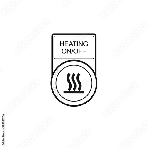 Button "Heating on/off" [schwarz-weiß]