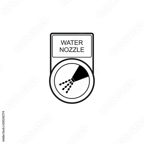 Button "Water Nozzle" [schwarz-weiß]