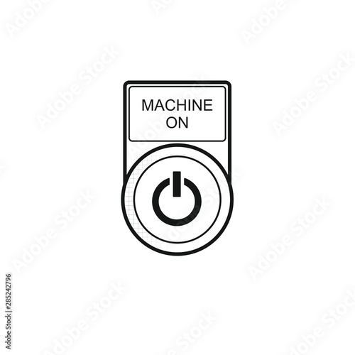 Button "Machine on" [schwarz-weiß]
