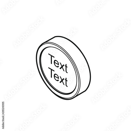 Button, weiß, doppelzeiligText [schwarz-weiß]