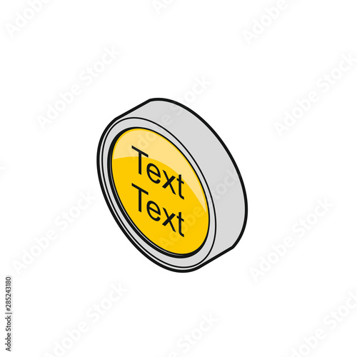 Button, gelb, doppelzeilig Text [coloriert]