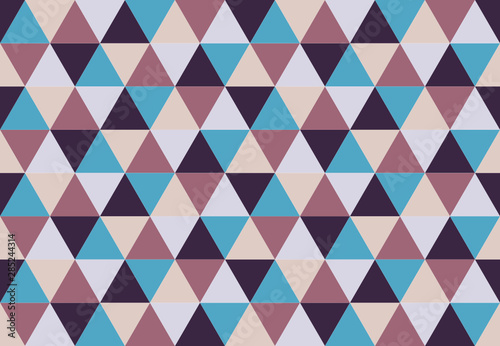 Ethno triangular seamless pattern.Low poly geometric background. Different co...