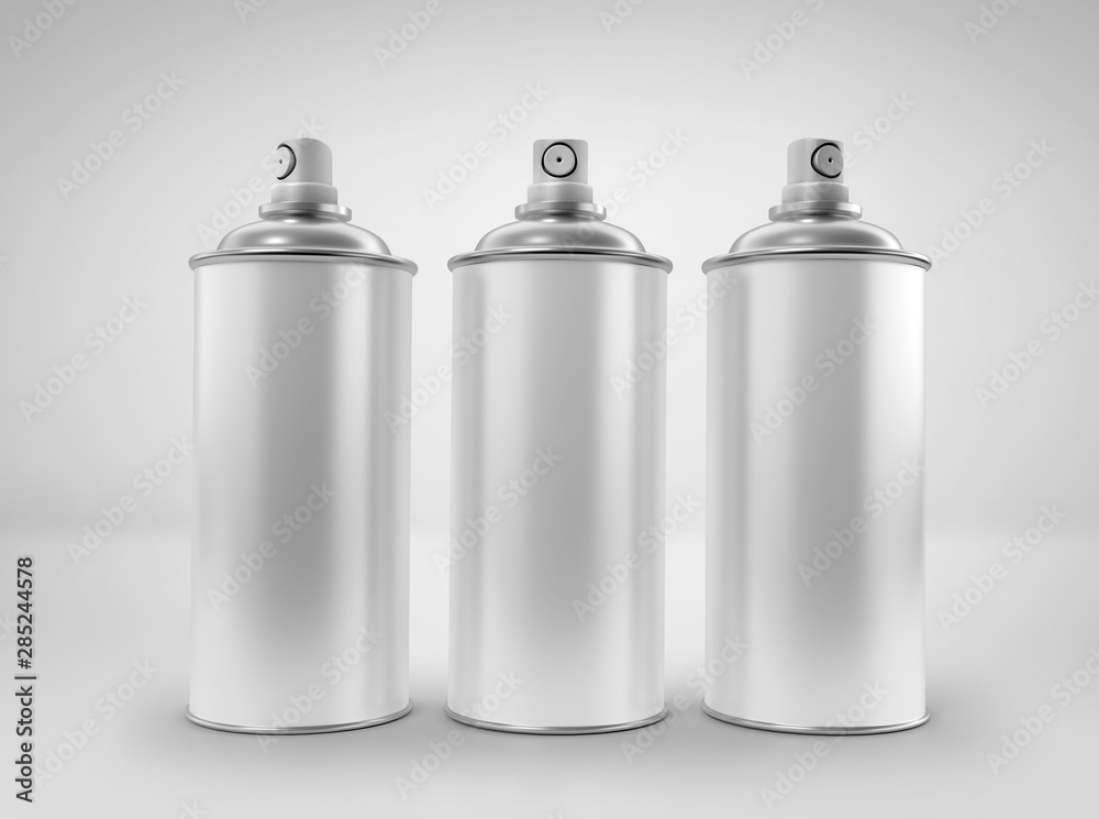 Blank Paint Spray can with cap, on light gray background Blank Paint Spray can with cap, on light gray background