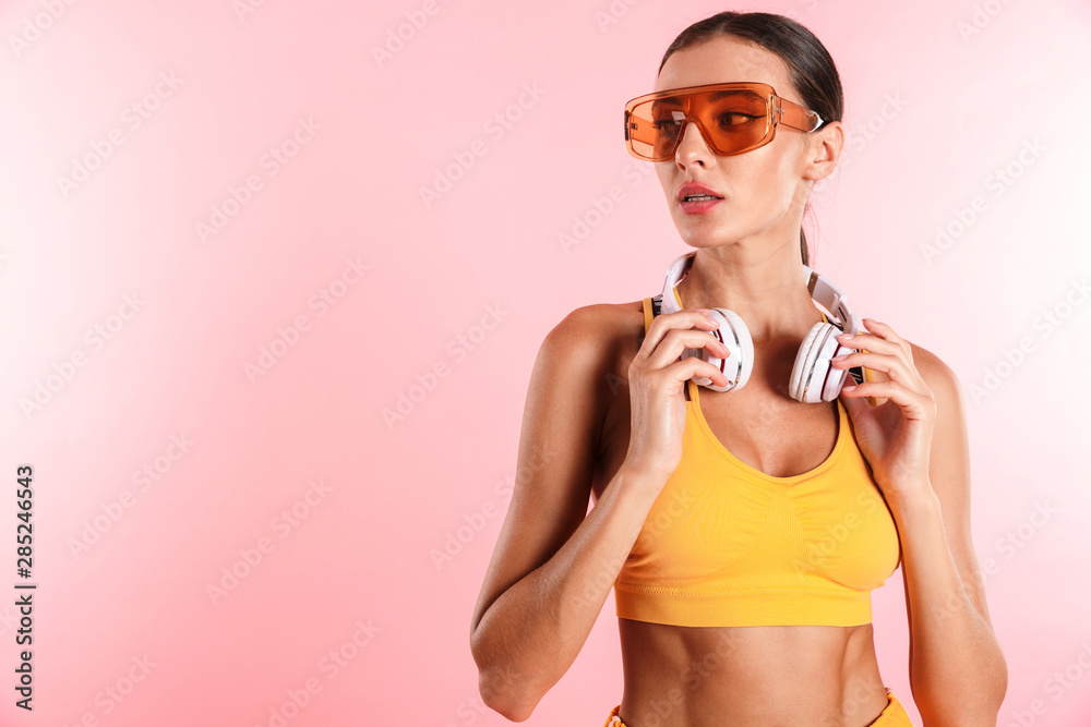 Attractive young slim brunette woman