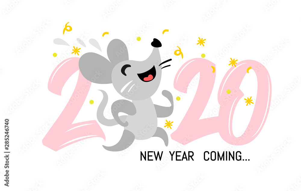 Fototapeta premium 2020 happy new year label design