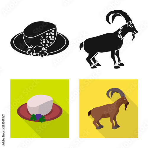 Vector design of culture and sightseeing logo. Set of culture and originality stock vector illustration.