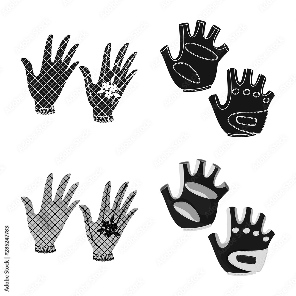 Fototapeta premium Vector design of silhouette and safety icon. Set of silhouette and comfort vector icon for stock.