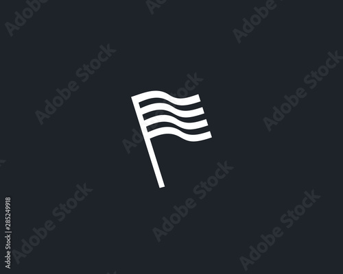 Flag stripes logo design abstract modern minimal style illustration. Flag stock vector icon symbol identity logotype.