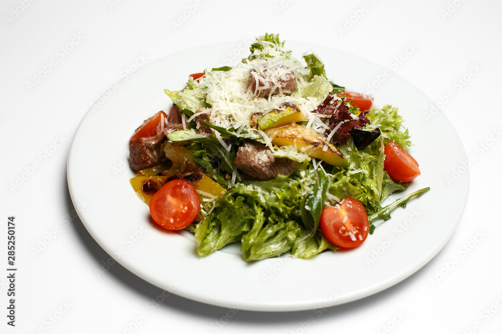 warm beef salad, sweet sauce, parmesan warm beef salad, sweet sauce, parmesan