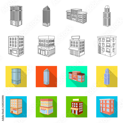 Isolated object of construction and building sign. Collection of construction and estate stock vector illustration.