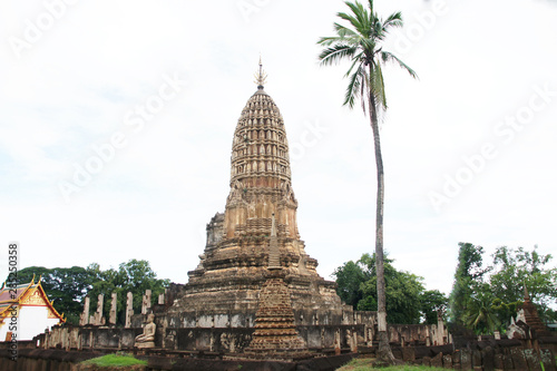 old city  sukhothai historical park beautiful tourist attraction old buddha statue  old pagoda  old building  thailand 