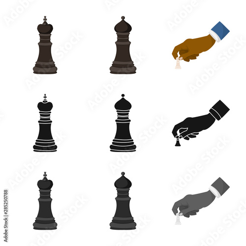 Isolated object of checkmate and thin logo. Set of checkmate and target vector icon for stock.