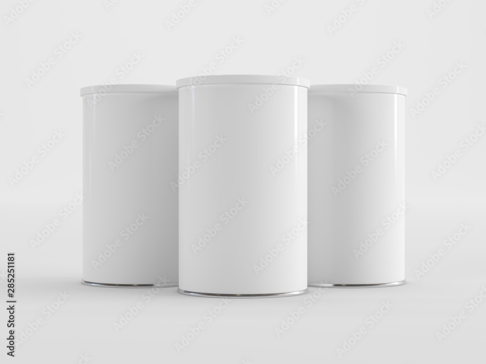 Tin can mockup. Studio shot 3D rendering. Tin can mockup. Studio shot 3D rendering.