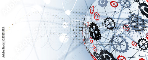 machine technology gears. retro gearwheel mechanism bacground