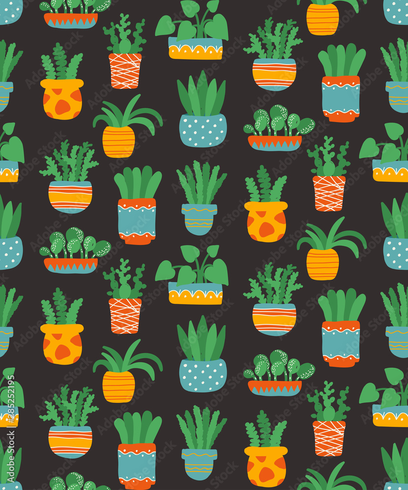 Plants seamless vector pattern