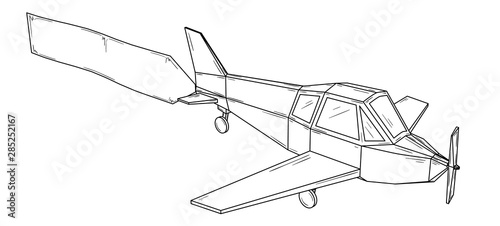 Small plane with wings and propeller - monoplane