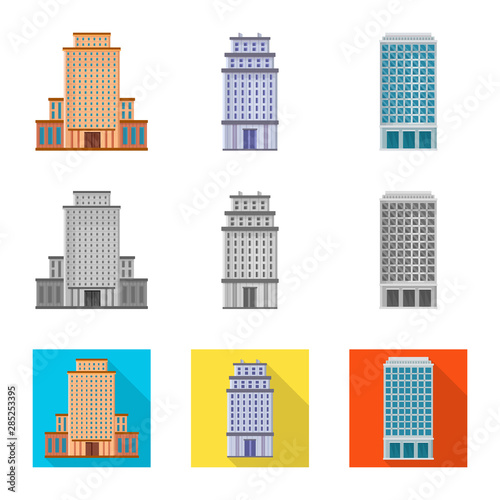Isolated object of municipal and center symbol. Collection of municipal and estate vector icon for stock.