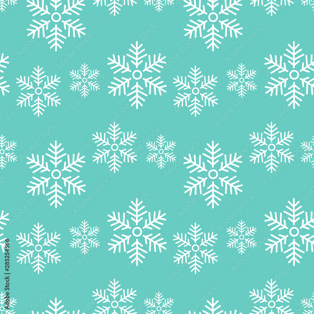 white snowflakes on a blue background vector illustration seamless pattern white snowflakes on a blue background vector illustration seamless pattern