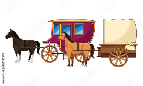 Antique horse carriages animal tractor