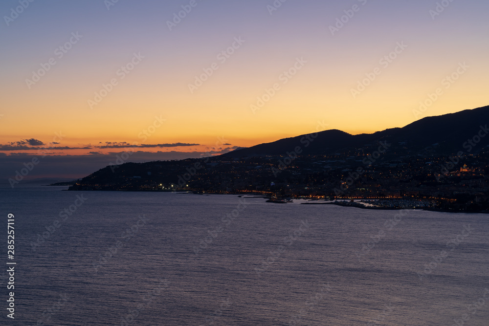 Coast of Sanremo in the evening light, Liguria, Italy