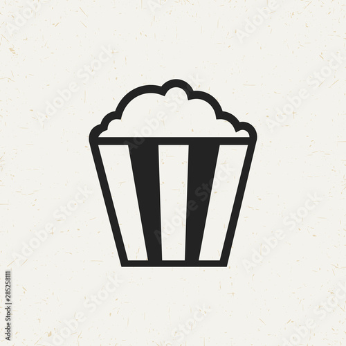 Flat minimal popcorn icon. Simple vector popcorn icon. Isolated popcorn icon for various projects.