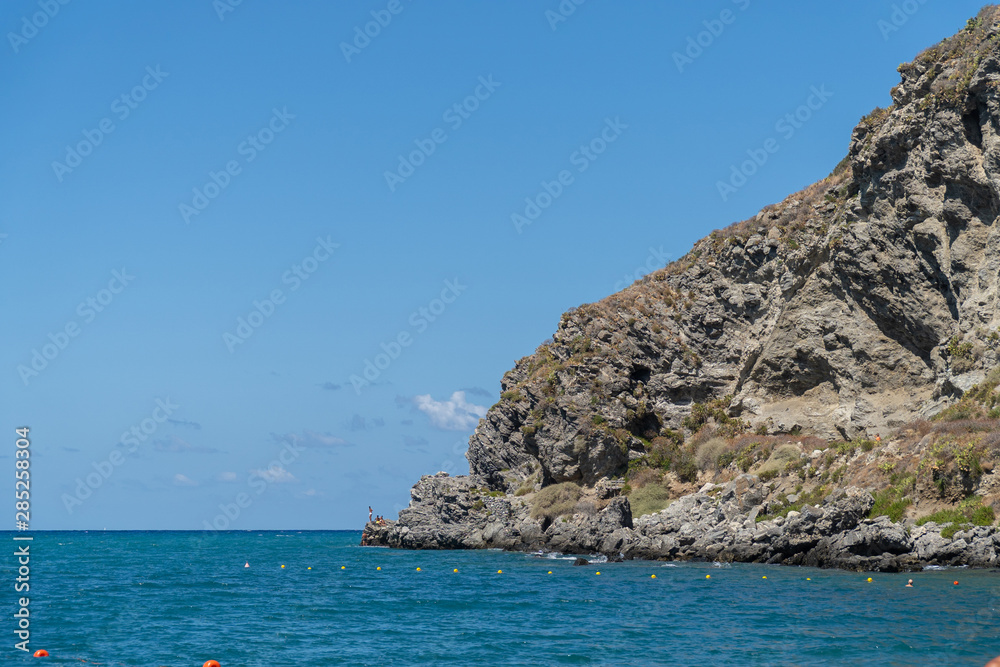 Tono beach in Milazzo - View of the Aeolian islands in Messina