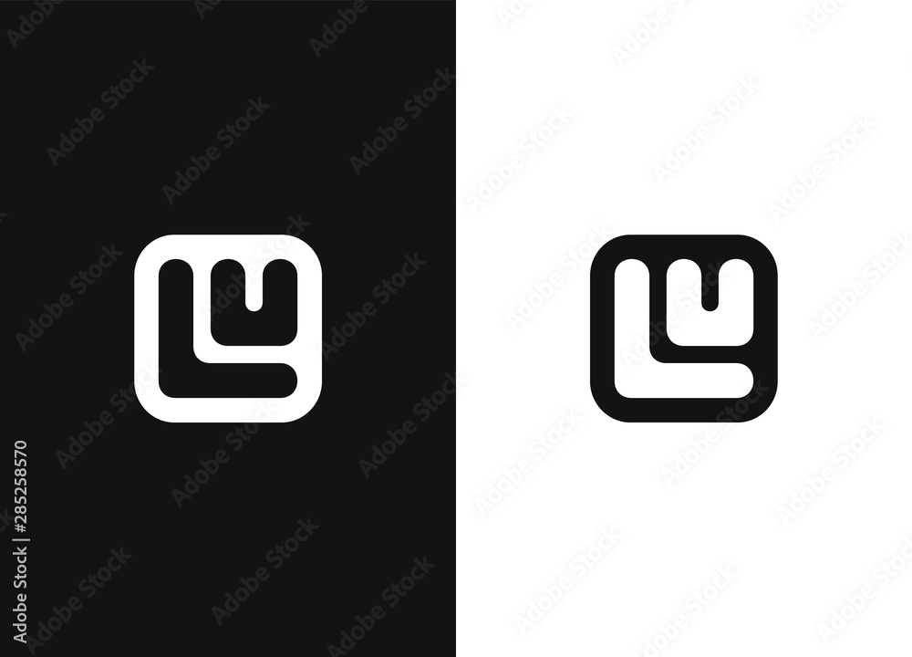 Initial letters LU logo design template elements Initial letters LU logo design template elements