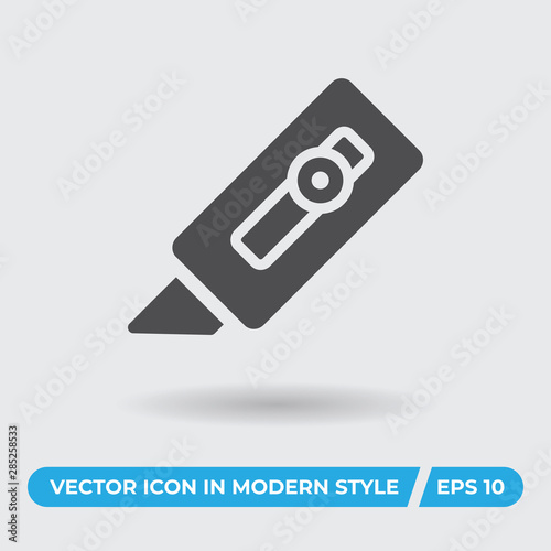 Cutter knife vector icon, simple sign for web site and mobile app.