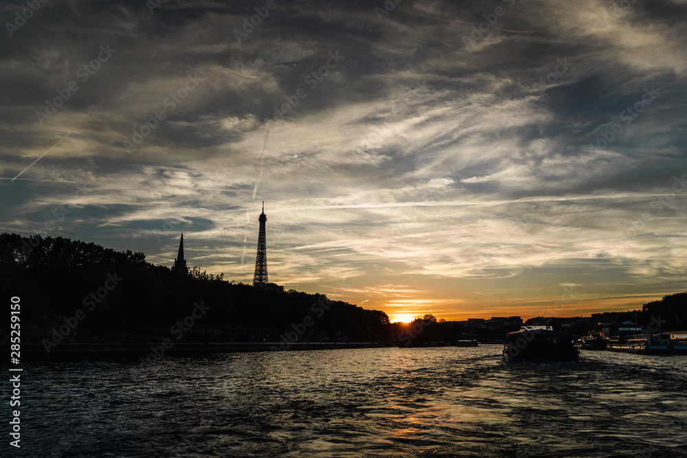 Sunset at the Seine river Sunset at the Seine river