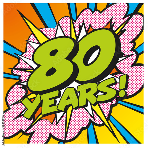 Carte anniversaire Pop Art 80 ans