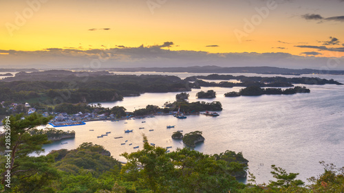 Matsushima, Japan coastal landscape from Mt. Otakamori. photo