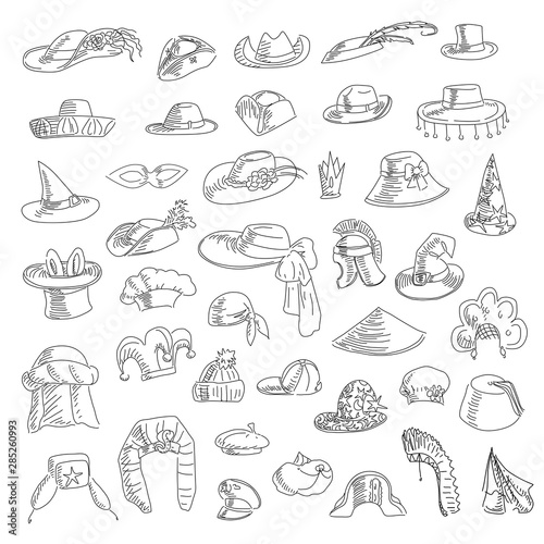 Set of hat doodle