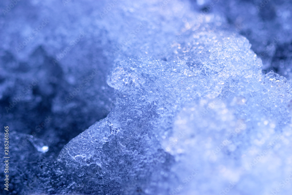 Lump of snow along the road