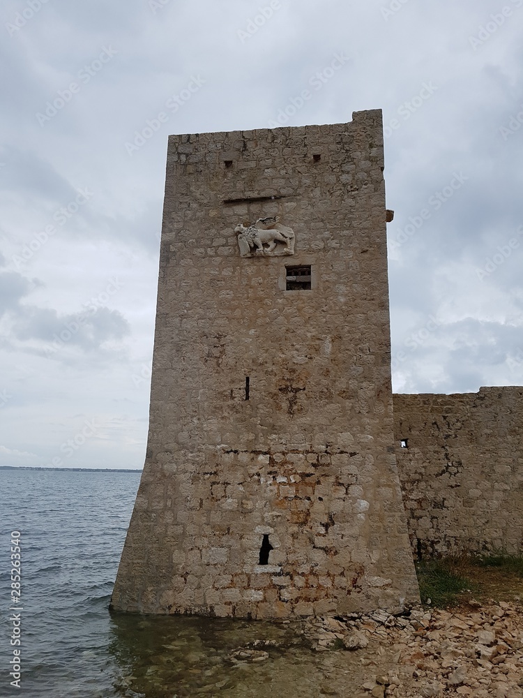 tower of castle in the sea