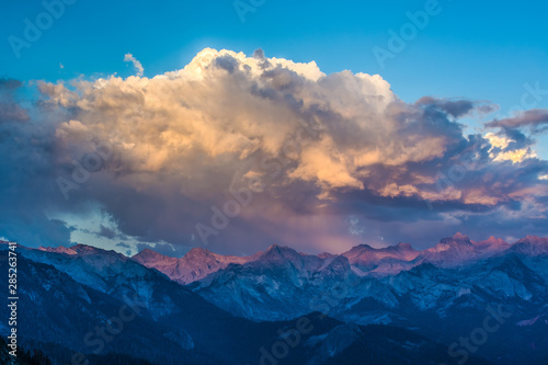 Dramatic Clouds Gather over the Great Western Divide at Sunset - 1