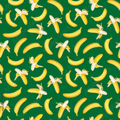 Beautiful seamless fruit pattern with banana. Summer background. Design for wallpapers, web, textile.