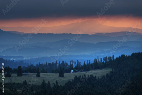 Summer sunrise in the Carpathians