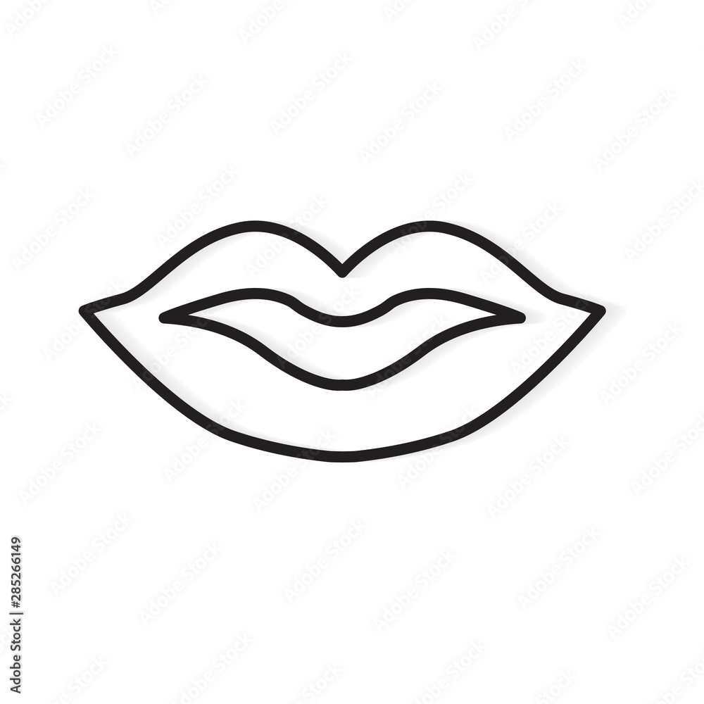 black outline of lips icon- vector illustration black outline of lips icon- vector illustration