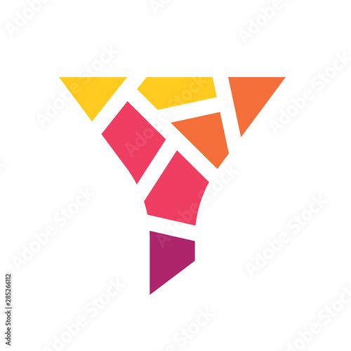 fcolorful geometric funnel icon- vector illustration