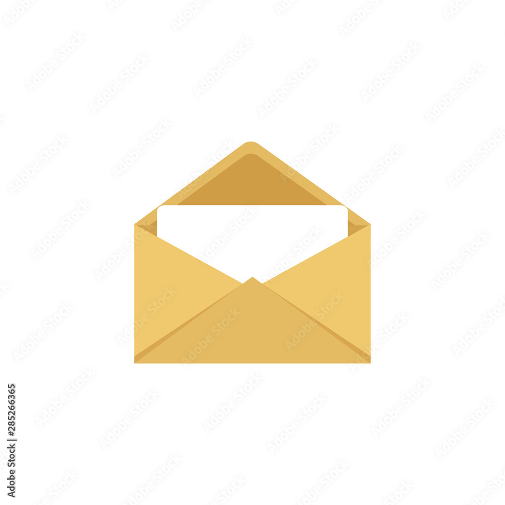 One incoming message, open message icon, notification. Illustration, isolated. One incoming message, open message icon, notification. Illustration, isolated.