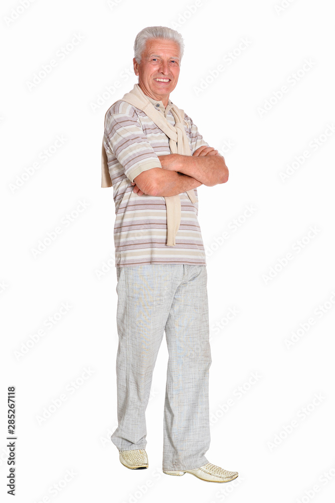Successful senior man posing on white background Successful senior man posing on white background