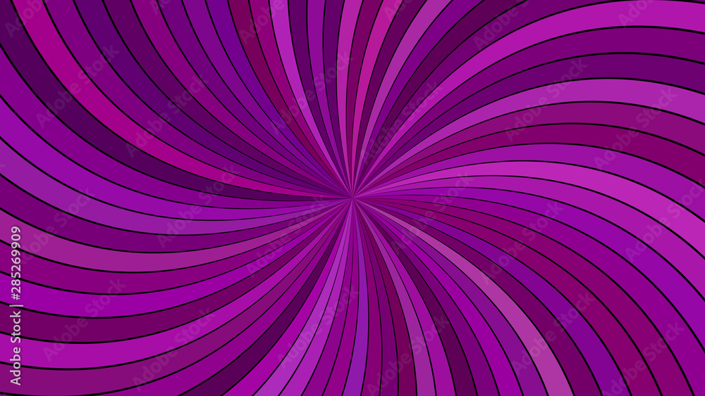 Fototapeta premium Purple abstract psychedelic spiral stripe background - vector curved ray illustration