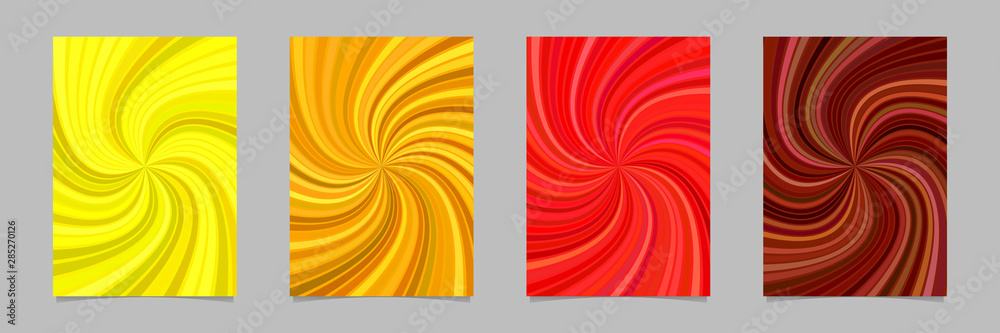 Psychedelic abstract spiral burst stripe page background template set - vector stationery illustrations Psychedelic abstract spiral burst stripe page background template set - vector stationery illustrations