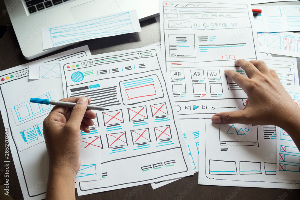 Website designer Creative planning application developer development draft sketch drawing template layout prototype framework wireframe design studio . User experience concept . Website designer Creative planning application developer development draft sketch drawing template layout prototype framework wireframe design studio . User experience concept .