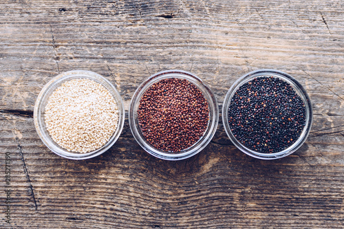 Black, red and white quinoa