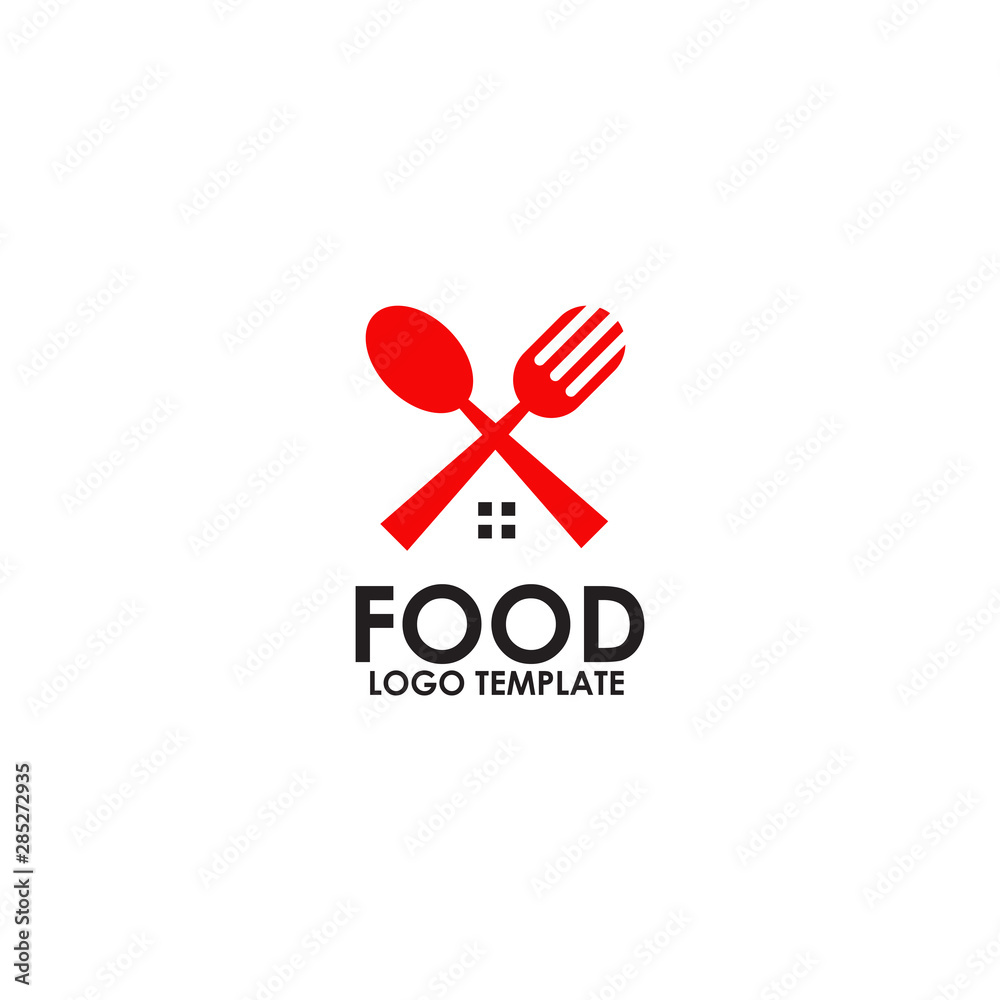 Food logo design with using fork and spoon icon Food logo design with using fork and spoon icon