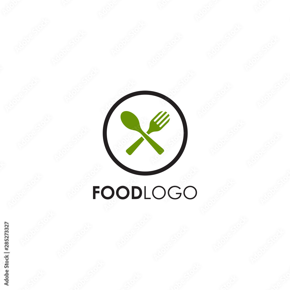 Food logo design with using fork and spoon icon Food logo design with using fork and spoon icon