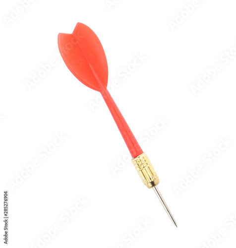 Single sharp red dart isolated on white