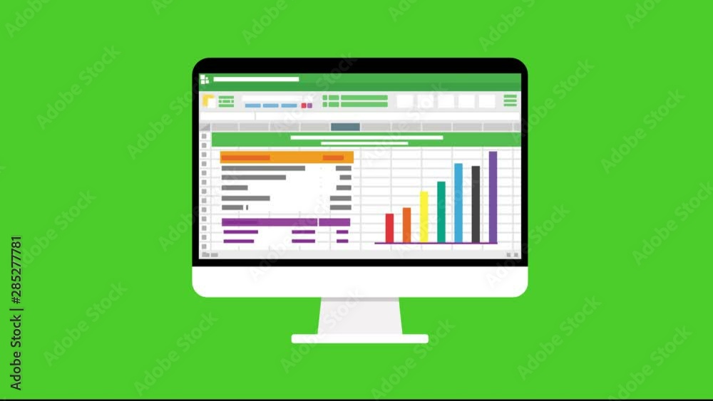 Spreadsheet software computer screen with financial accounting data. database analytical business report. audit investigation document with table and number. flat animation motion graphic Spreadsheet software computer screen with financial accounting data. database analytical business report. audit investigation document with table and number. flat animation motion graphic